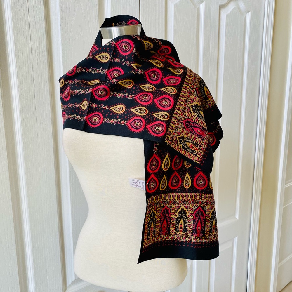 Symphony silk Black and Red Scarf wrap